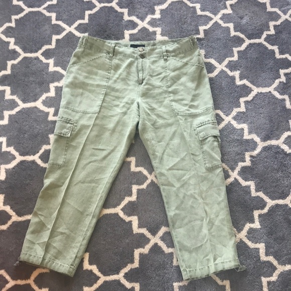 Sanctuary Terrain Linen Crop Cargo Pants Sz 32 - Picture 2 of 5